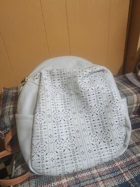 White Laser-Cut Women’s Backpack - Unbranded